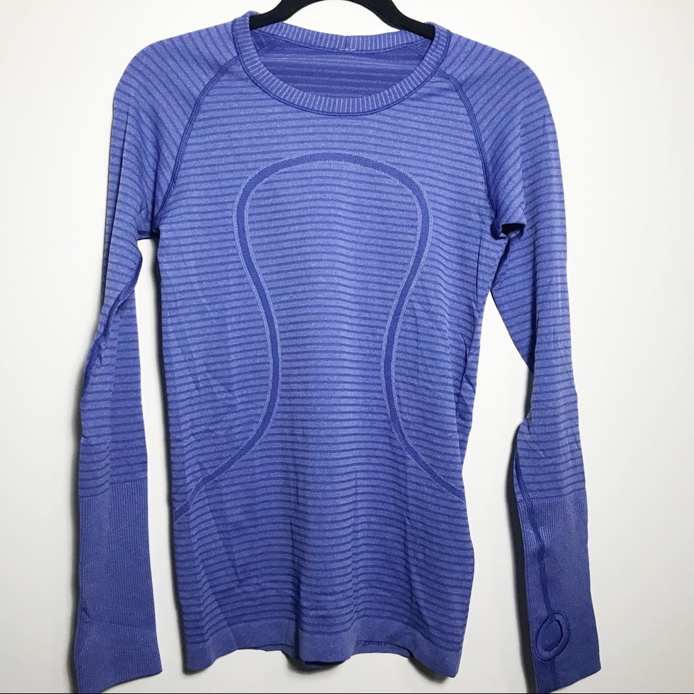 Lululemon Run Swiftly Long Sleeve Blue Crew Size 8